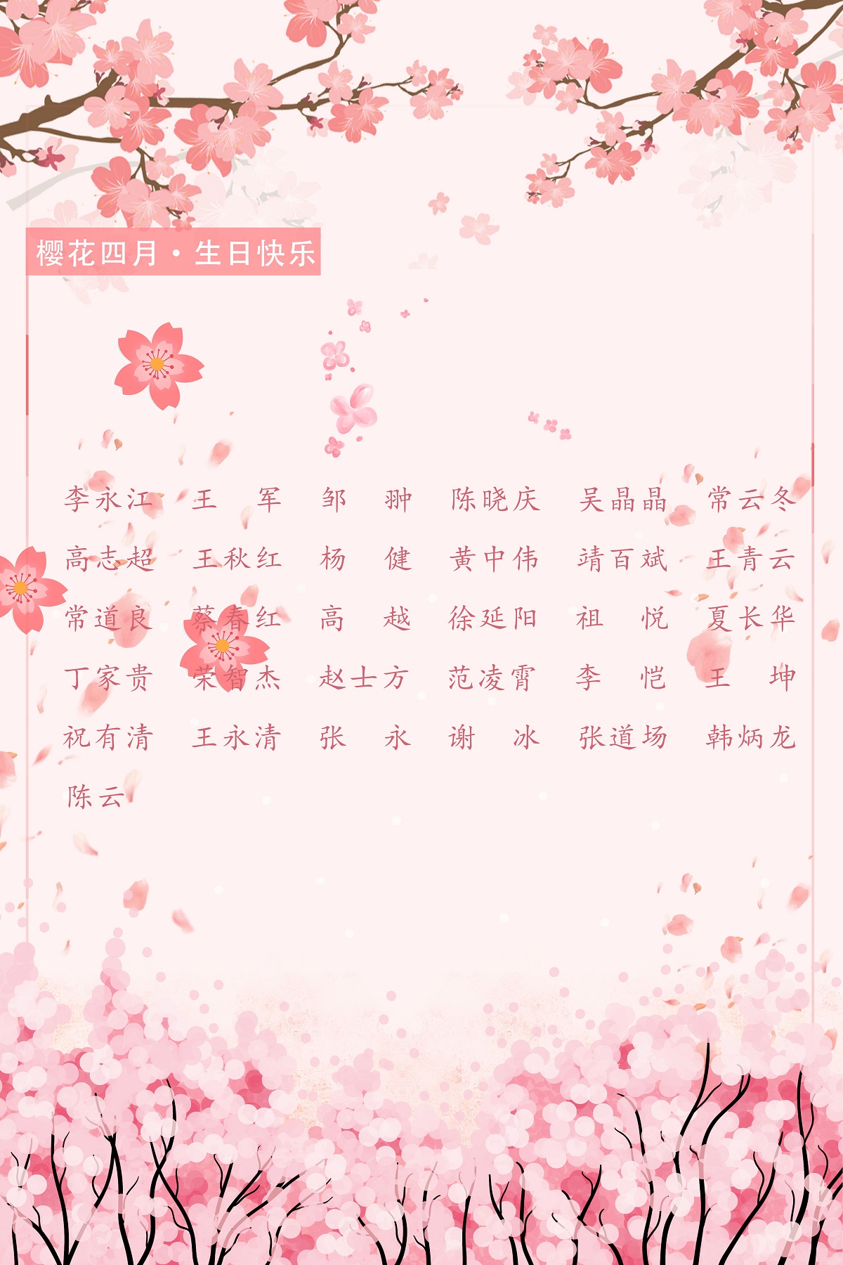 【生日祝?！抗ё?4月生日的員工生日快樂！