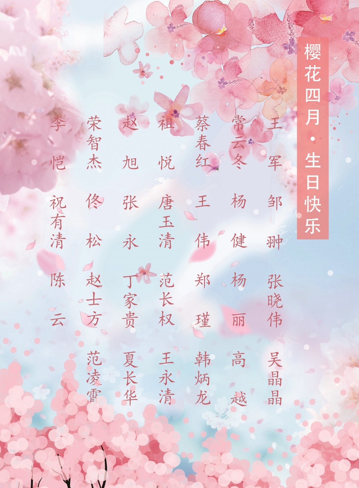 【生日祝?！抗ё?4月生日的員工生日快樂！